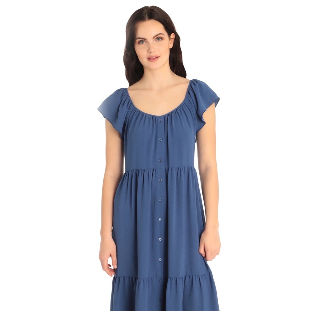 Maggy London Petite tiered button down dress